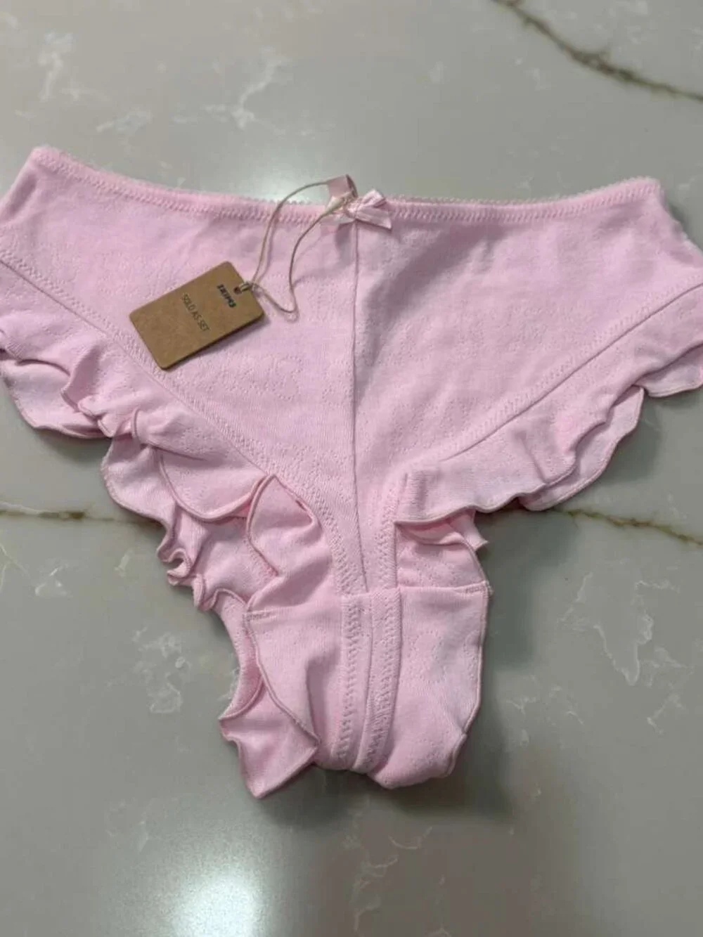 🎀 🍭 NWT SKIMS Logo Pointelle Panties | Bubble Gum | XS 🌸 ✨